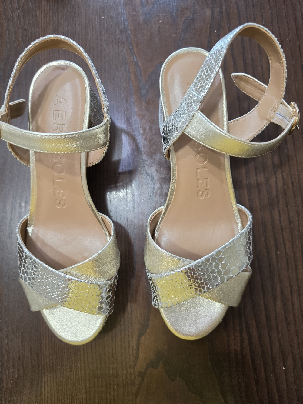 Aerosoles Gold Strappy Sandals
